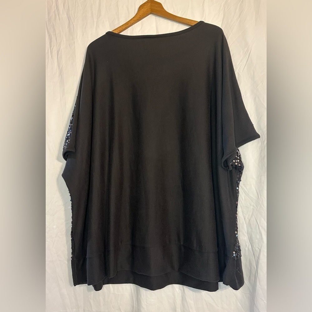 Dg2 by Diane Gilman Women’s Short Sleeve Sequin Top Gray size 1X - Picture 5 of 9